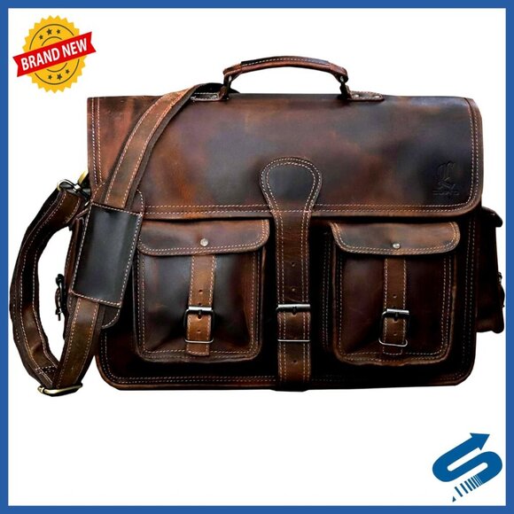 Other - Vintage Leather Messenger Bag Handmade Full Grain Crossbody Satchel Briefcase